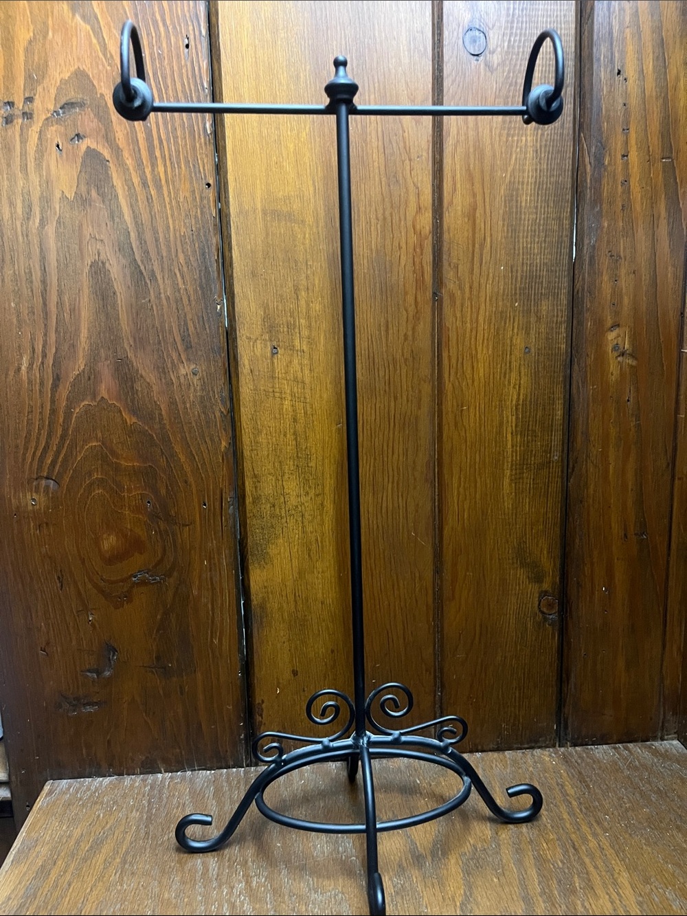 Black Metal Display Stand with Scroll Base - scrapbook page display